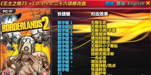 無主之地2修改器下載_無主之地2 二十六項修改器(通用版)