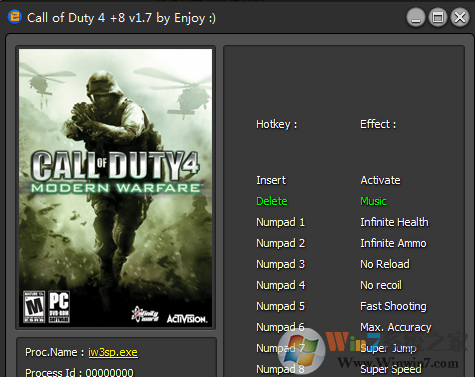 使命召喚4修改器下載|使命召喚4現(xiàn)代戰(zhàn)爭(zhēng)八項(xiàng)修改器 V1.7綠色版