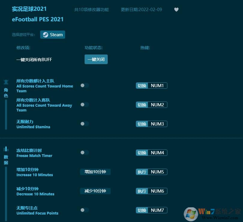 實況足球2021十項修改器 v1.0.14