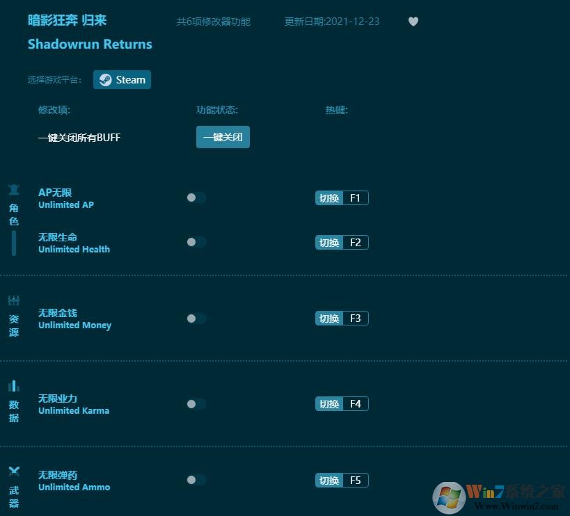 暗影狂奔?xì)w來(lái)六項(xiàng)修改器 風(fēng)靈月影版