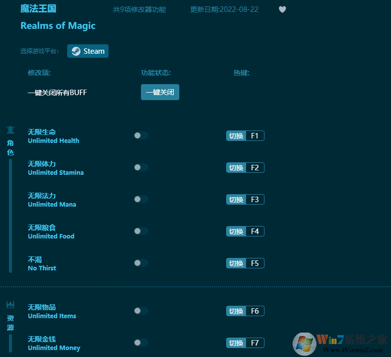 魔法王國(guó)九項(xiàng)修改器 v2022最新版