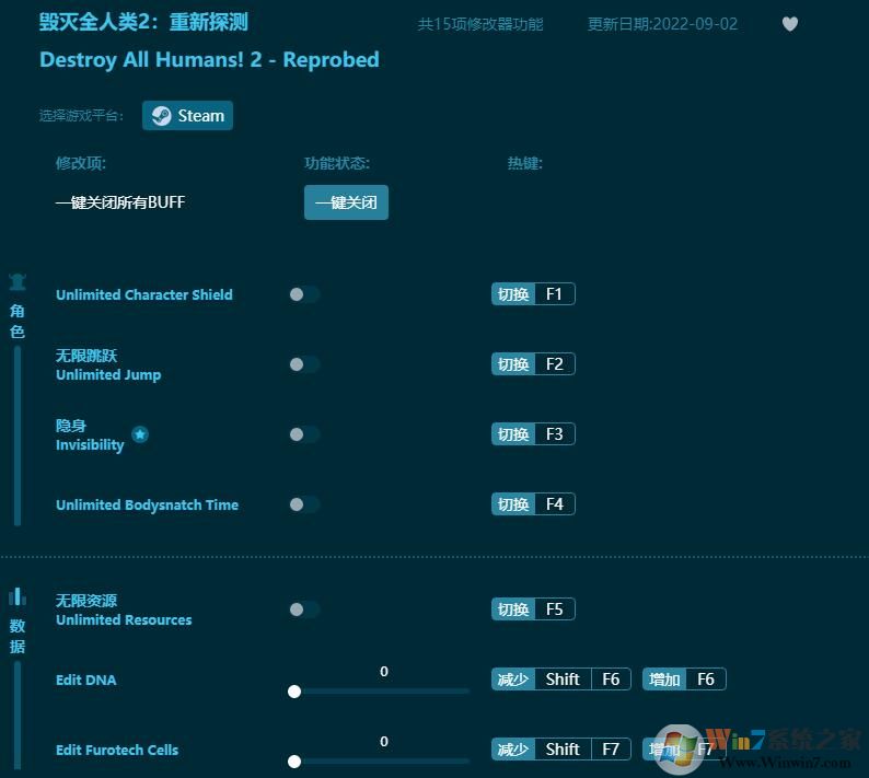 毀滅全人類2重新探測十五項修改器