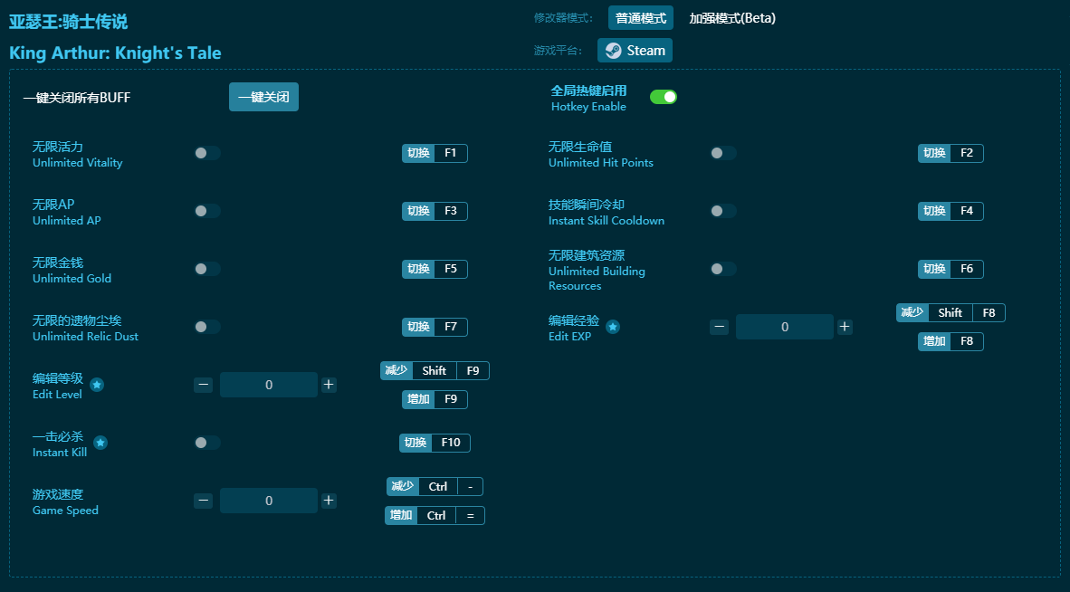 亞瑟王騎士傳說(shuō)十一項(xiàng)修改器 v2024最新版
