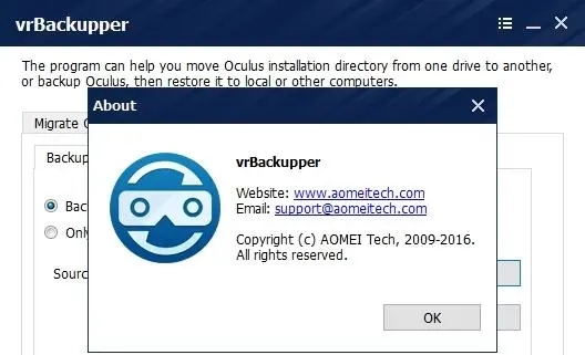 vrBackupper(Oculus Rift數(shù)據(jù)備份工具)