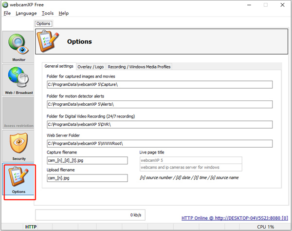 webcamxp虛擬攝像頭軟件